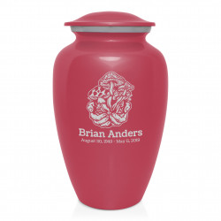 Mushrooms Hands Cremation Urn - Rose Pink