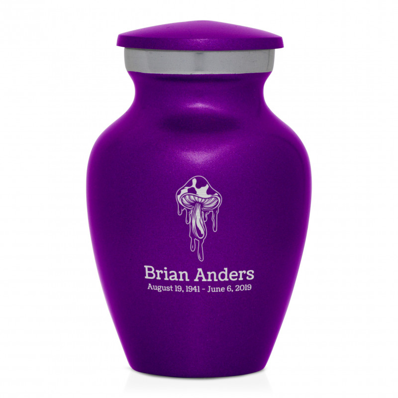 Melting Shrooms Keepsake Urn - Purple Luster