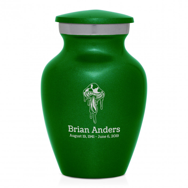 Melting Shrooms Keepsake Urn - Shamrock Green