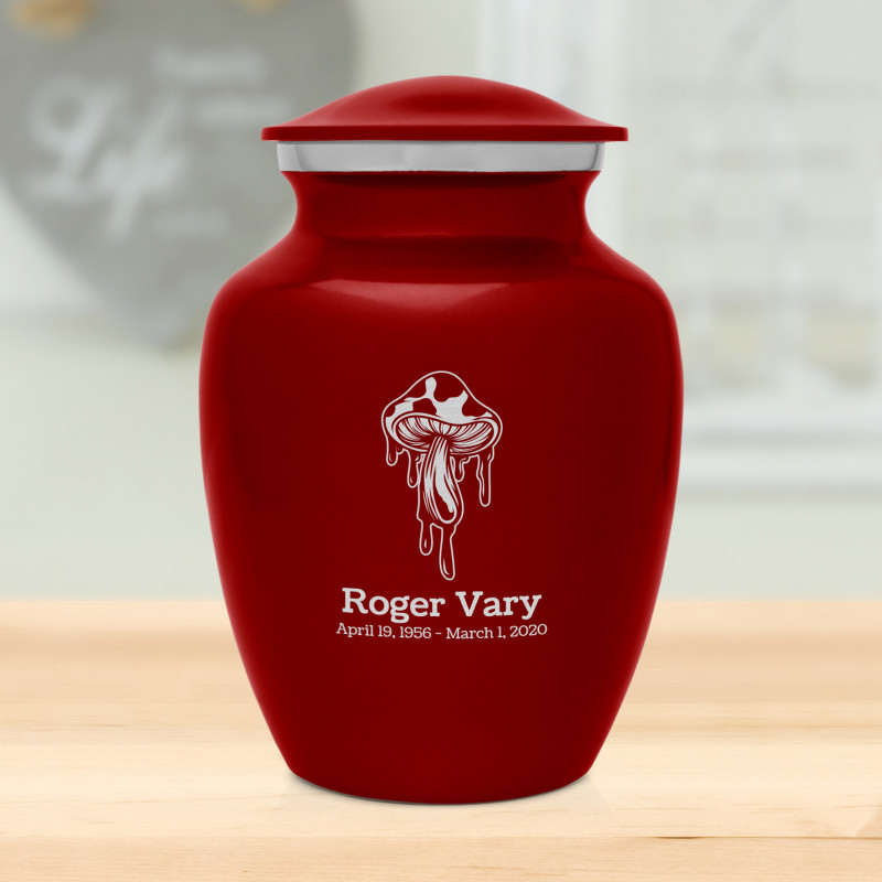 Melting Shrooms Sharing Urn - Ruby Red
