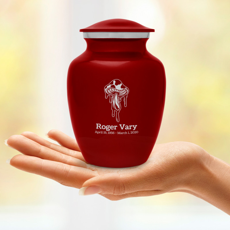 Melting Shrooms Sharing Urn - Ruby Red