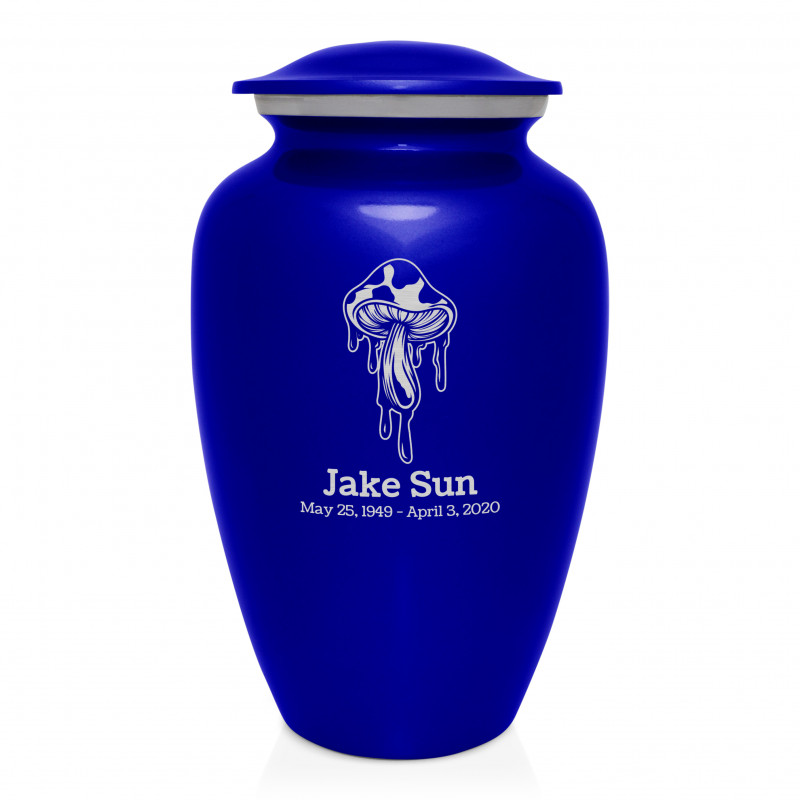 Melting Shrooms Cremation Urn - Midnight Blue