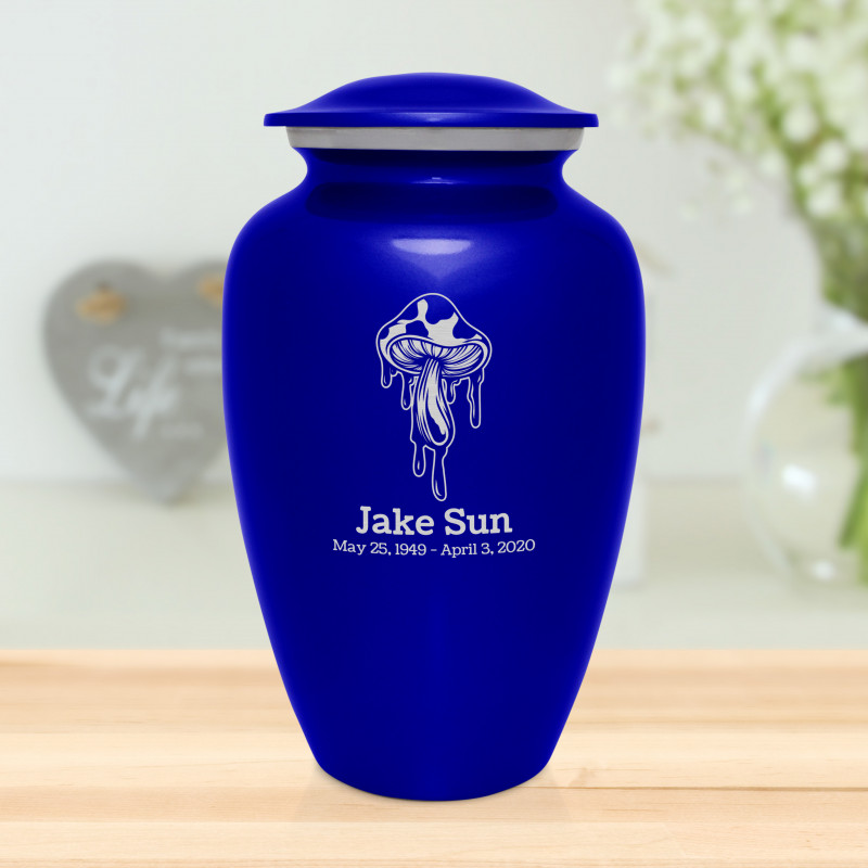 Melting Shrooms Cremation Urn - Midnight Blue