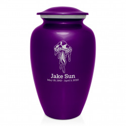 Melting Shrooms Cremation Urn - Purple Luster