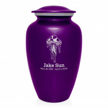 Melting Shrooms Cremation Urn - Purple Luster