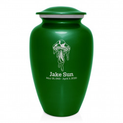 Melting Shrooms Cremation Urn - Shamrock Green