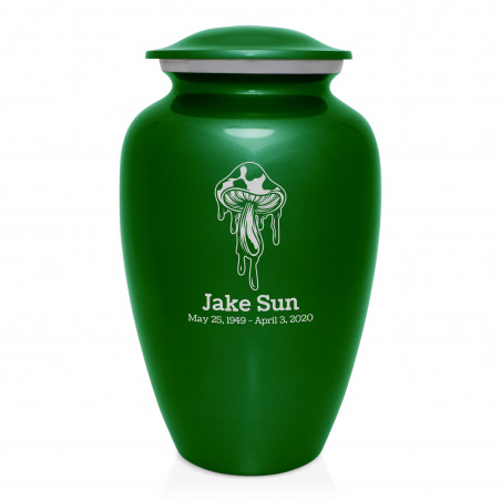 Melting Shrooms Cremation Urn - Shamrock Green