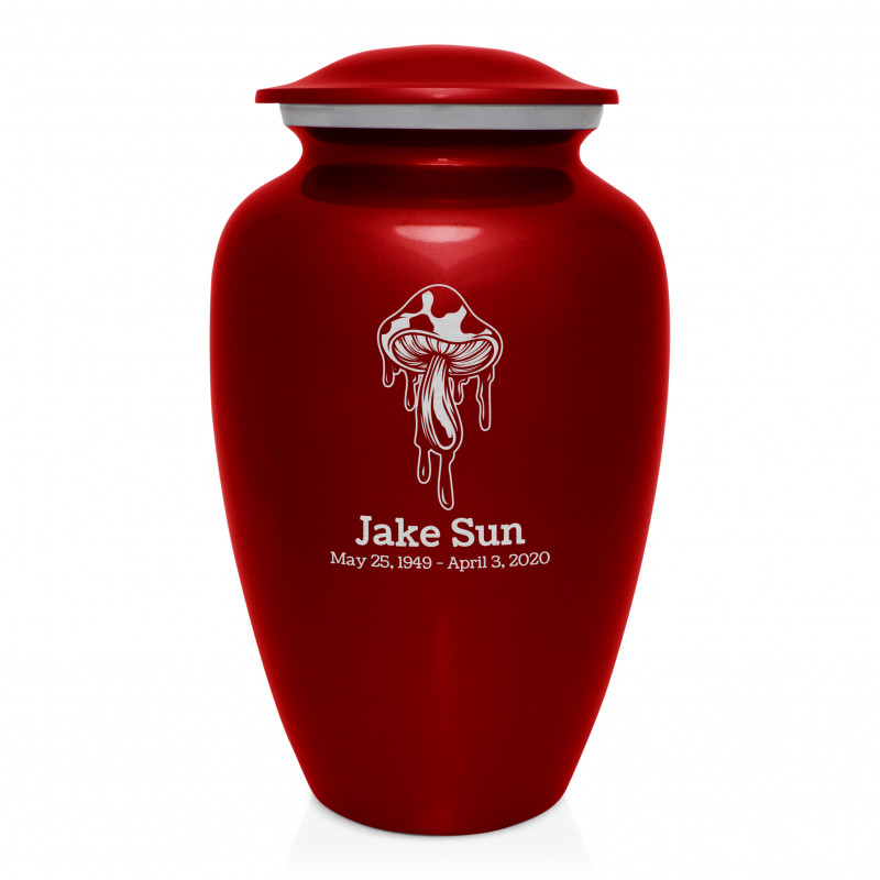 Melting Shrooms Cremation Urn - Ruby Red