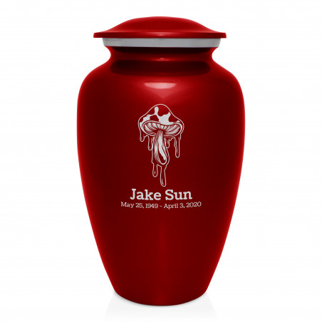 Melting Shrooms Cremation Urn - Ruby Red