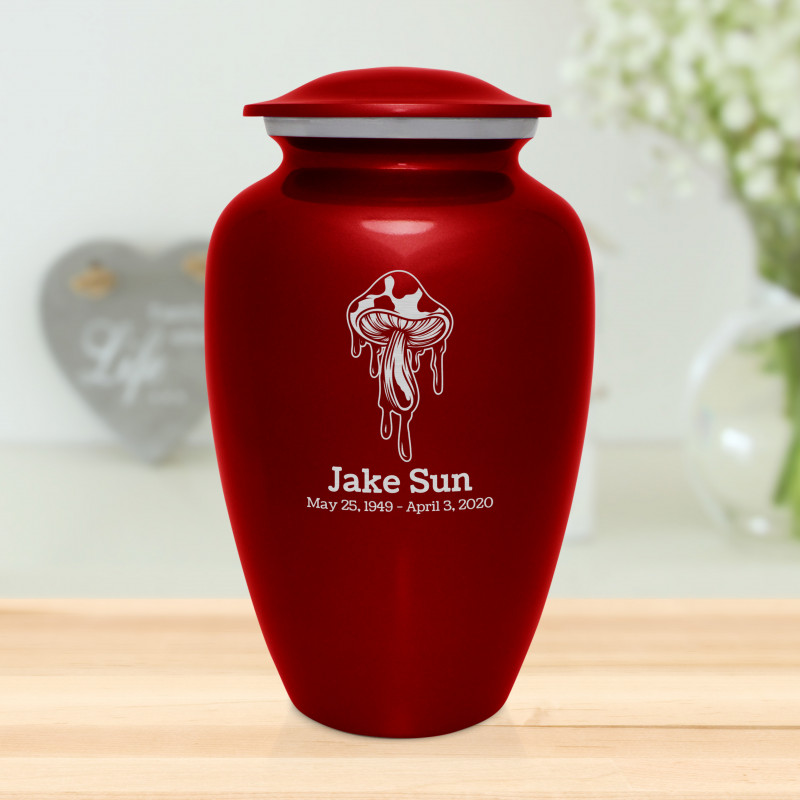 Melting Shrooms Cremation Urn - Ruby Red