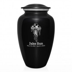 Melting Shrooms Cremation Urn - Jet Black