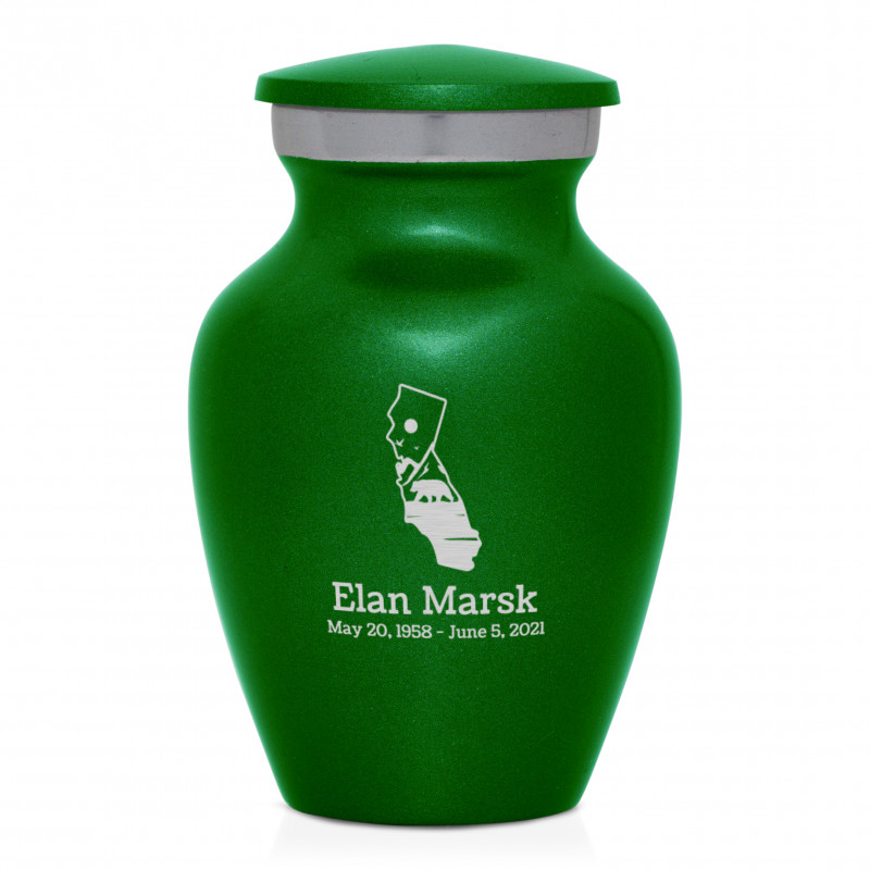 California Landscape Keepsake Urn - Shamrock Green