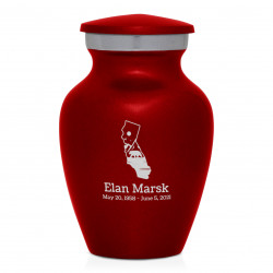 California Landscape Keepsake Urn - Ruby Red