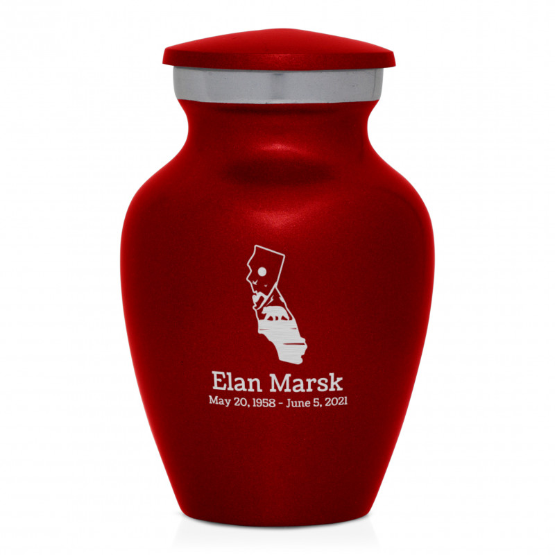 California Landscape Keepsake Urn - Ruby Red