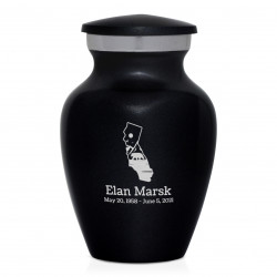 California Landscape Keepsake Urn - Jet Black