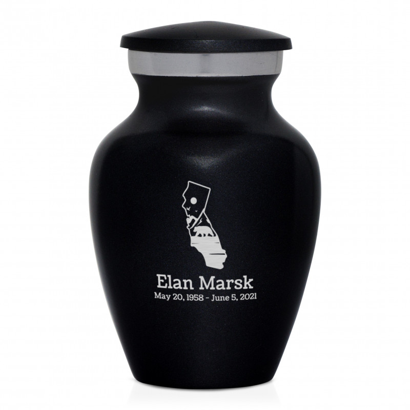 California Landscape Keepsake Urn - Jet Black