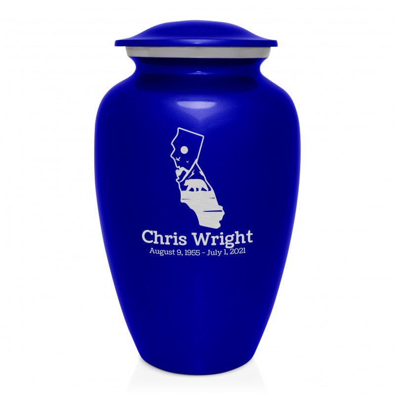California Landscape Cremation Urn - Midnight Blue