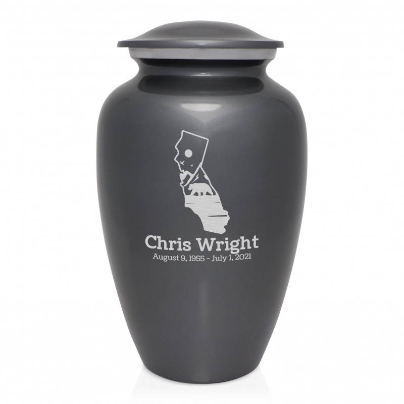 California Landscape Cremation Urn - Gunmetal Gray