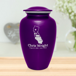 California Landscape Cremation Urn - Purple Luster