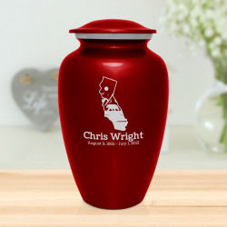 California Landscape Cremation Urn - Ruby Red