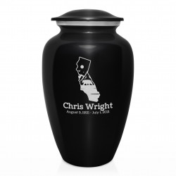 California Landscape Cremation Urn - Jet Black