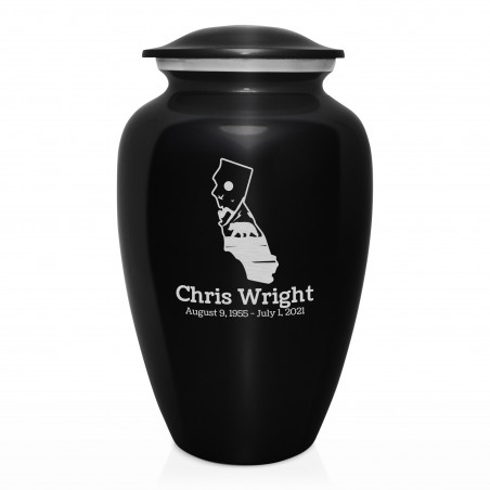 California Landscape Cremation Urn - Jet Black