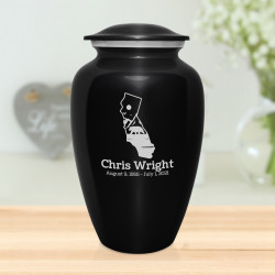 California Landscape Cremation Urn - Jet Black