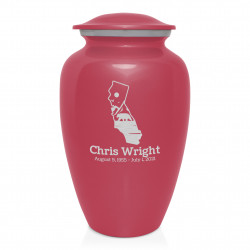 California Landscape Cremation Urn - Rose Pink