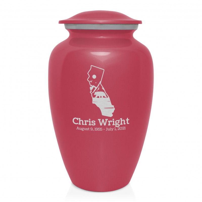 California Landscape Cremation Urn - Rose Pink
