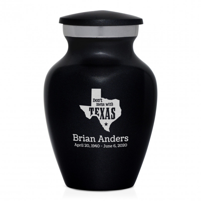 Don't Mess with Texas Keepsake Urn - Jet Black