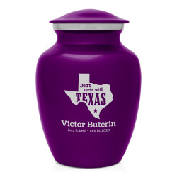 Don't Mess with Texas Sharing Urn - Purple Luster