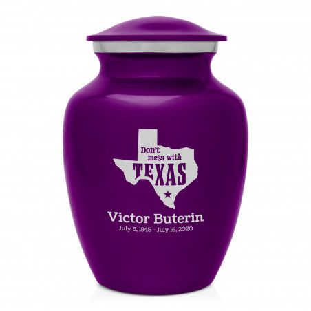 Don't Mess with Texas Sharing Urn - Purple Luster