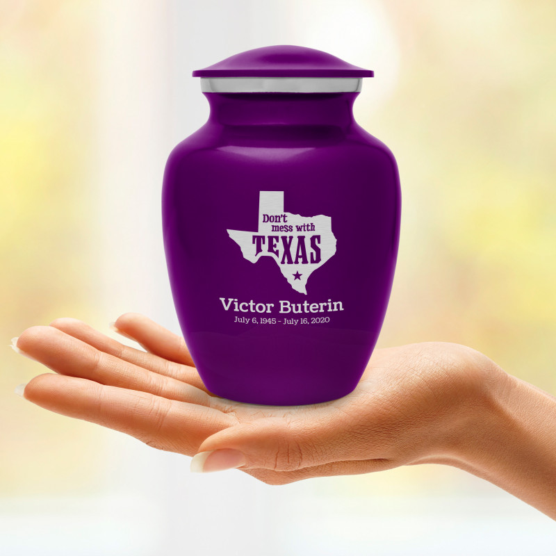 Don't Mess with Texas Sharing Urn - Purple Luster