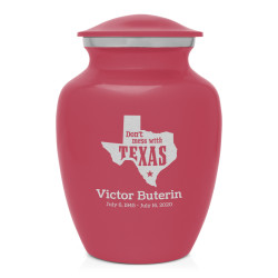 Don't Mess with Texas Sharing Urn - Rose Pink