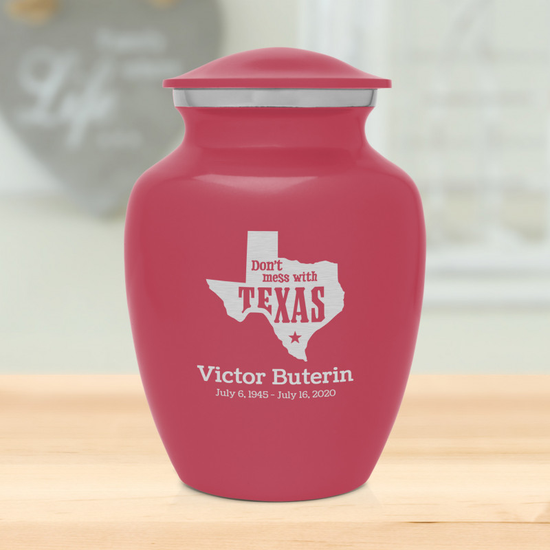 Don't Mess with Texas Sharing Urn - Rose Pink