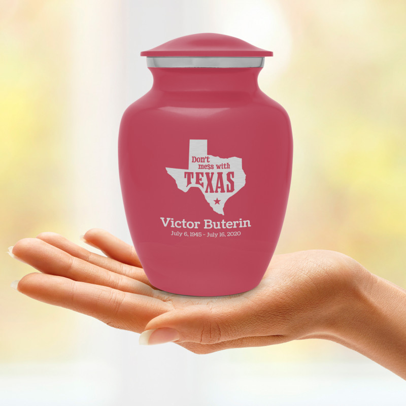 Don't Mess with Texas Sharing Urn - Rose Pink