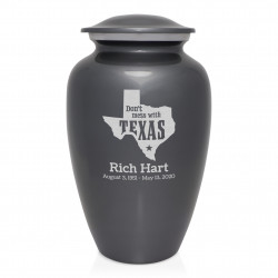 Don't Mess with Texas Cremation Urn - Gunmetal Gray