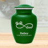 Small Infinite Love Pet Cremation Urn - Shamrock Green