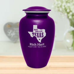 Don't Mess with Texas Cremation Urn - Purple Luster