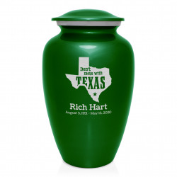 Don't Mess with Texas Cremation Urn - Shamrock Green