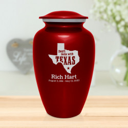 Don't Mess with Texas Cremation Urn - Ruby Red