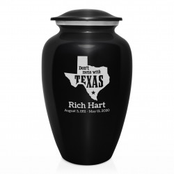 Don't Mess with Texas Cremation Urn - Jet Black