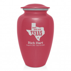 Don't Mess with Texas Cremation Urn - Rose Pink