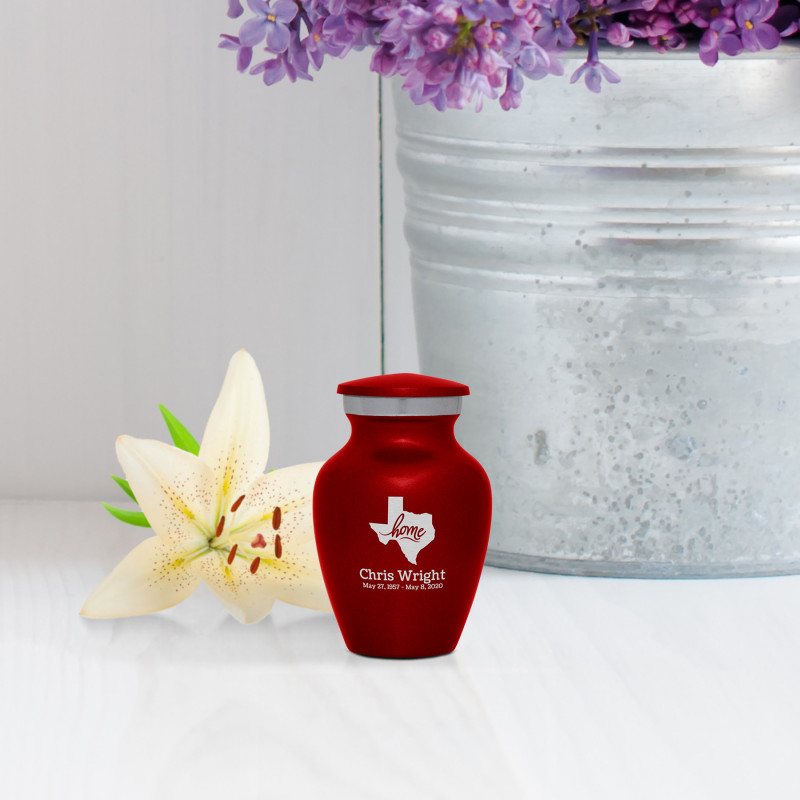 Texas Home Keepsake Urn - Ruby Red