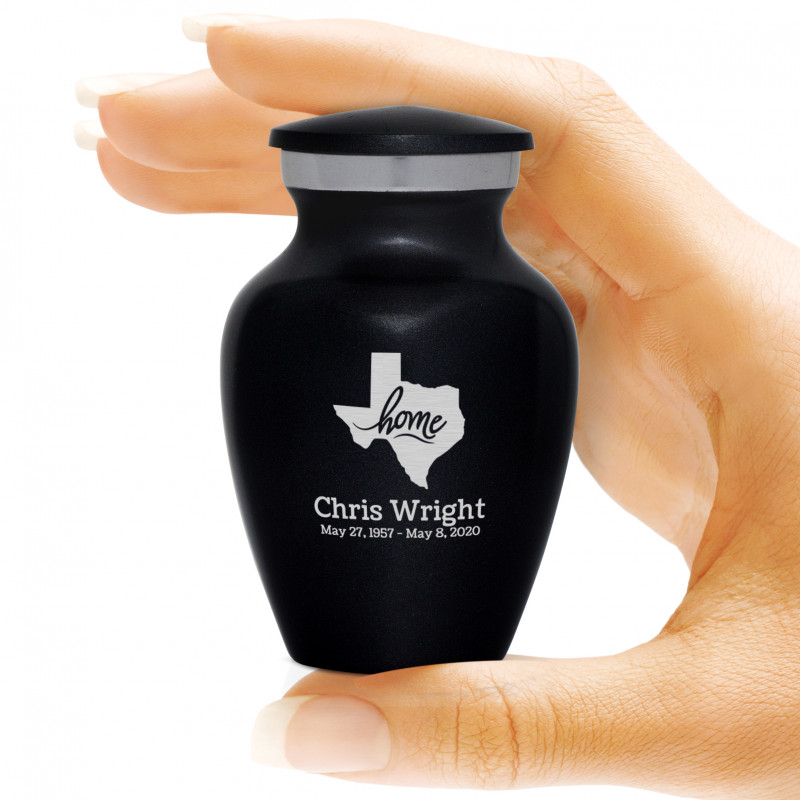 Texas Home Keepsake Urn - Jet Black