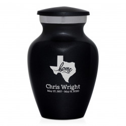 Texas Home Keepsake Urn - Jet Black