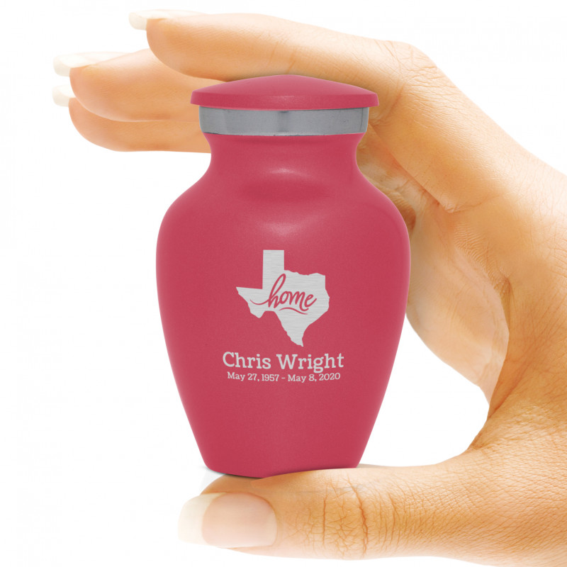 Texas Home Keepsake Urn - Rose Pink