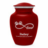 Small Infinite Love Pet Cremation Urn - Ruby Red