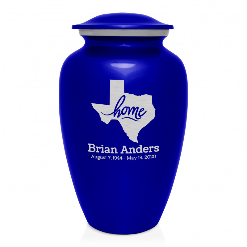 Texas Home Cremation Urn - Midnight Blue
