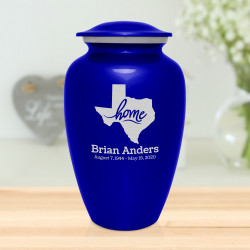 Texas Home Cremation Urn - Midnight Blue